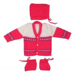 Montu Bunty Wear New Born Sweater Boutique Collection, Pink, 0-6 Months