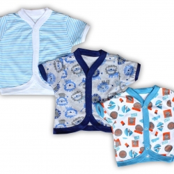 Baby Station Half Sleeve Vest-Jhabla, Set Of 3, 0-3 months