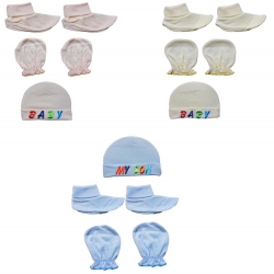 Baby Mittens Cap and Booties Combo of 3