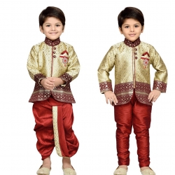 AJ DEZINES Boys Sherwani,Pyjamas and Dhoti Set