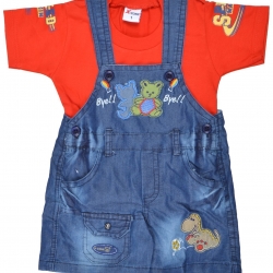 Baby Clothes Dress For Girl Boy Unisex Cotton Dungaree Set, LBCOTD2006C, 12 - 18 Months, 1 - 2 year