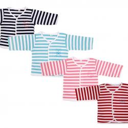 Full Sleeves Baby Hosiery Cotton Top, Pack of 4, 0-3 Months