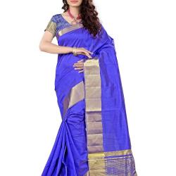 E-Vastram Tassar Silk SareeTAB_Blue
