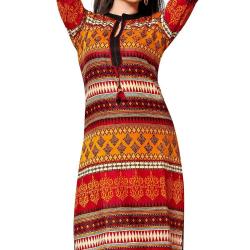 ALC Creations Orange Yellow Maroon Printed Kurti