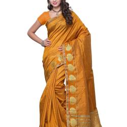 Mimosa Tassar Silk Saree 3032-Gold _Gold