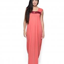 Klamotten Womens Cotton Nightwear ,Pink ,Free Size