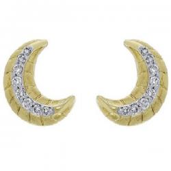 Kalyan Jewellers Fancy Yellow Gold 18kt Diamond Stud Earring