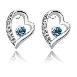 Silver Shoppee Proud of my Love Crystal, Cubic Zirconia Alloy Stud Earring