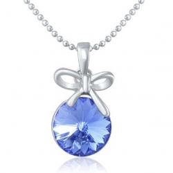 Mahi Rhodium Swarovski Crystal Alloy, Brass Pendant