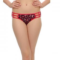 Clovia Polyamide & Spandex Womens Bikini Pink Panty