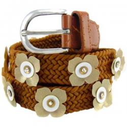 Demigods Girls, Women Casual Tan, Gold Fabric, Canvas Belt
