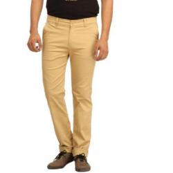 Feels Good Slim Fit Mens Beige Trousers