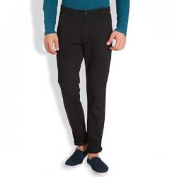 HIGHLANDER Slim Fit Mens Black Trousers