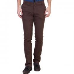 Feels Good Slim Fit Mens Brown Trousers