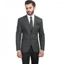 ManQ Solid Single Breasted Formal Mens Blazer