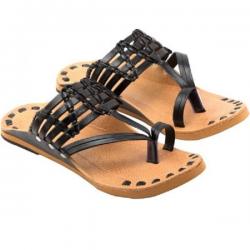 Ridhi Sidhi Black Kohlapuri Men Black Sandals