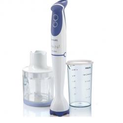Philips Daily Collection HR1363 600-Watt Hand Blender with Chopper and Beaker - White