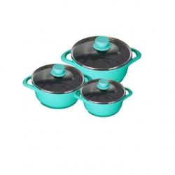 Wonderchef Ceramide Set Aqua Marine Pot 4 L,2.25 L,1.25 L