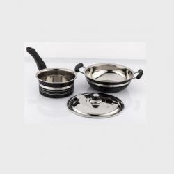 Mahavir Metallic Induction &amp; Lpg Compatible Cookware Set