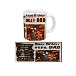 Jiya Creation1 Nice Quote Happy Birthday Papa White Ceramic Mug