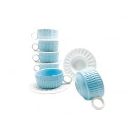 Devnow Porcelain Tulip Blue Cup &amp; Saucer set 12Pcs YBH03071C-B