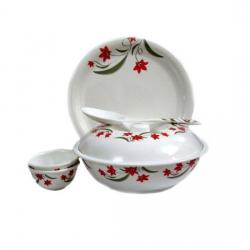 Blue Berry 7 Pcs,Meal Set Solid Melamine Plate