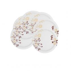 Mehul 12.5 Inch Sonata Dish M-202 Gala Brown 6 Pcs Printed Melamine Plate Set