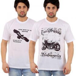 Dfnk Atlanta White Cotton T-shirt - Combo Of 2