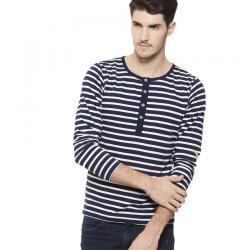Rigo Navy Henley T Shirt