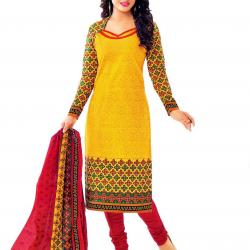 Miraan Womens Cotton Dress Material SG517_Yellow