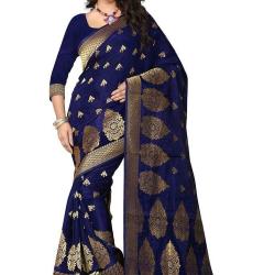 Shree Sanskruti Womens Tassar Silk Saree Sharma Nevy Blue 715_Nevy Blue