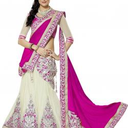 Clickedia Womens Georgette Lehenga Choli3360_Pink_Free Size