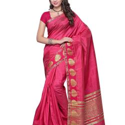 Mimosa Tassar Silk Saree 3032-Straberry _Straberry