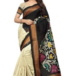 DivyaEmporio Womens Multicolor Bhagalpuri Art Silk Saree