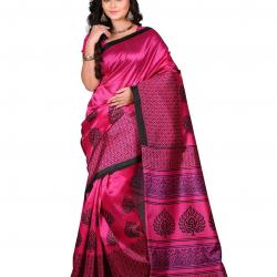 E-VASTRAM Womens Art Mysore Printed SilkNS2C_Pink