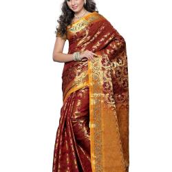 Mimosa Silk Saree 132-MARUNGLD_Marun