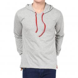 INKOVY Mens Hooded Full Sleeve Cotton T-Shirt