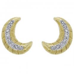 Kalyan Jewellers Fancy Yellow Gold 18kt Diamond Stud Earring