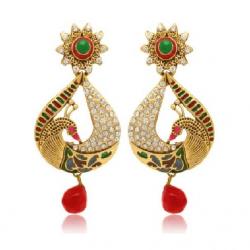 Donna Pear Peacock Crystal Alloy Drop Earring