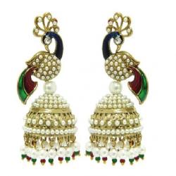 Peora Baby Peacock Alloy Jhumki Earring