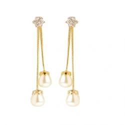 Rays SES511 Pearl, Zircon Copper Drop Earring