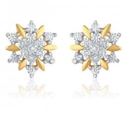 Mahi Cubic Zirconia Alloy, Brass Stud Earring