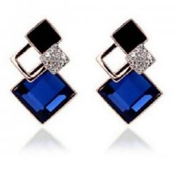 Kundaan Kundaan Luxury Geometric Crystal Alloy Stud Earring