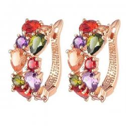 Wearyourfashion Swiss Multicolour Cubic Zirconia Metal Clip-on Earring