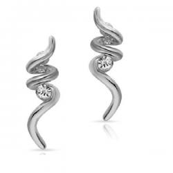 Mahi Swirls Crystal Alloy Stud Earring