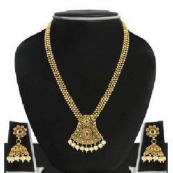 Zaveri Pearls Zinc Jewel Set Gold