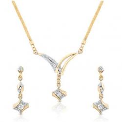 Oviya Brass, Alloy Jewel Set Gold, White