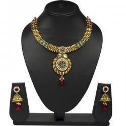 VK Jewels Brass Jewel Set Gold