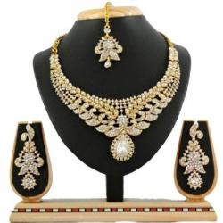 Vatsalya Creation Zinc Jewel Set White