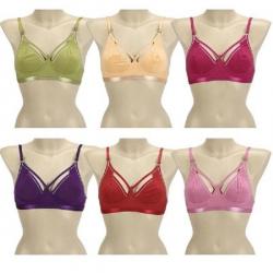 S.s Enterprises Womens Bralette Green, Pink, Red, Purple, Beige Bra